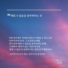 때릴 수 없음을 알아차리는 것